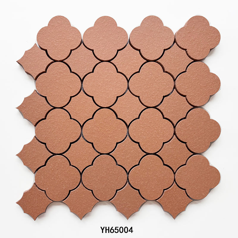 Four-Leaf Clover terracotta clay mosaic YH65004