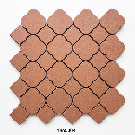Four-Leaf Clover terracotta clay mosaic YH65004