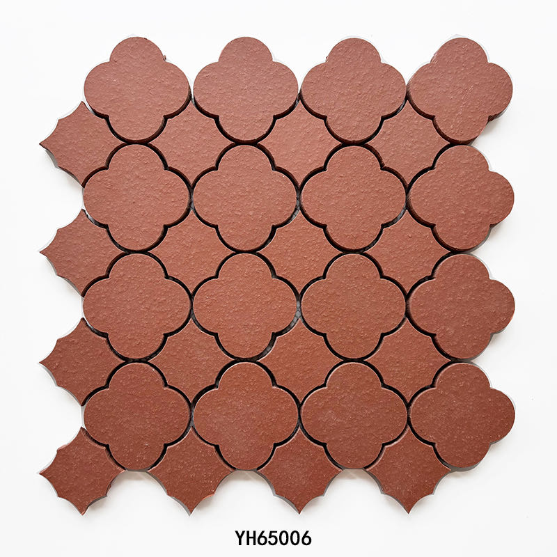 Four-Leaf Clover terracotta clay mosaic YH65006
