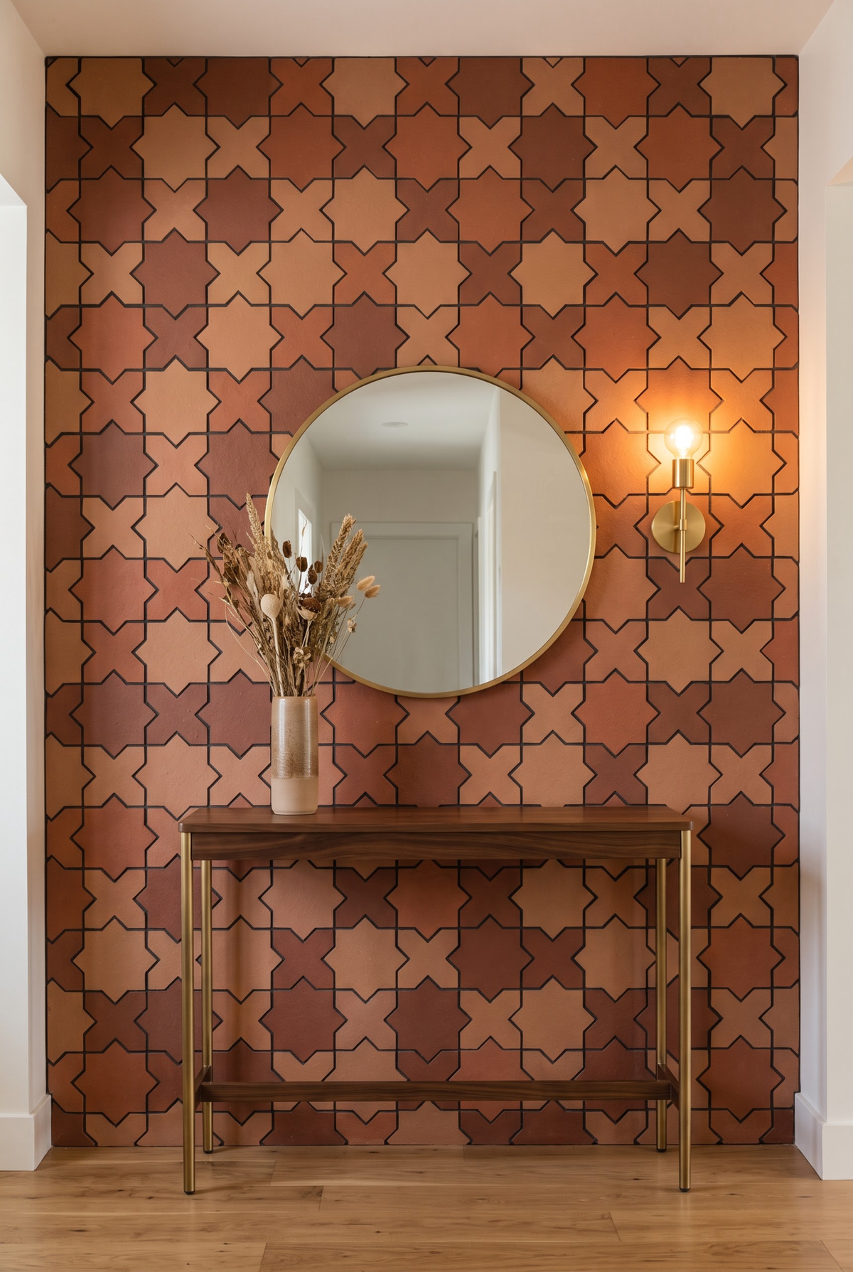 Star terracotta mosaic tile installed - YH75008Y