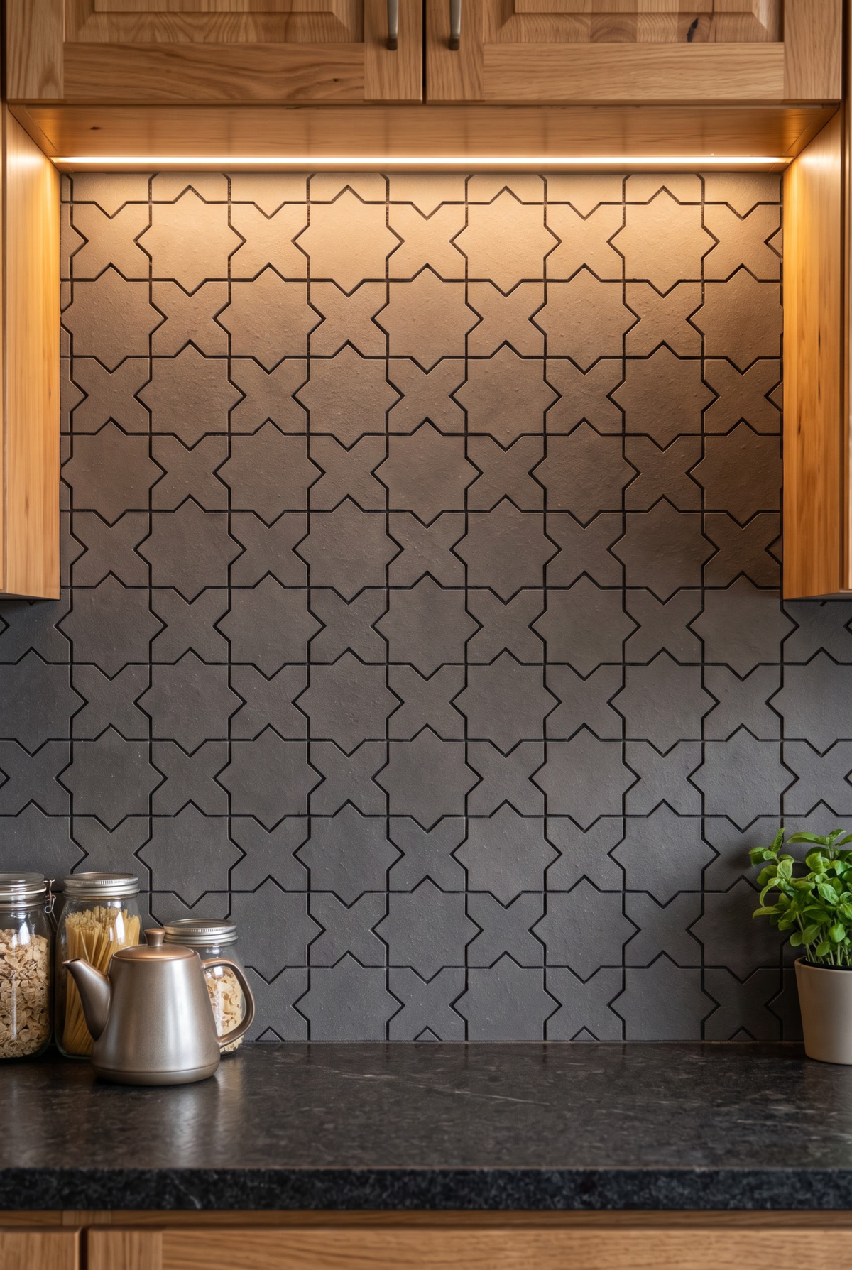 Star terracotta mosaic tile installed - YH750092