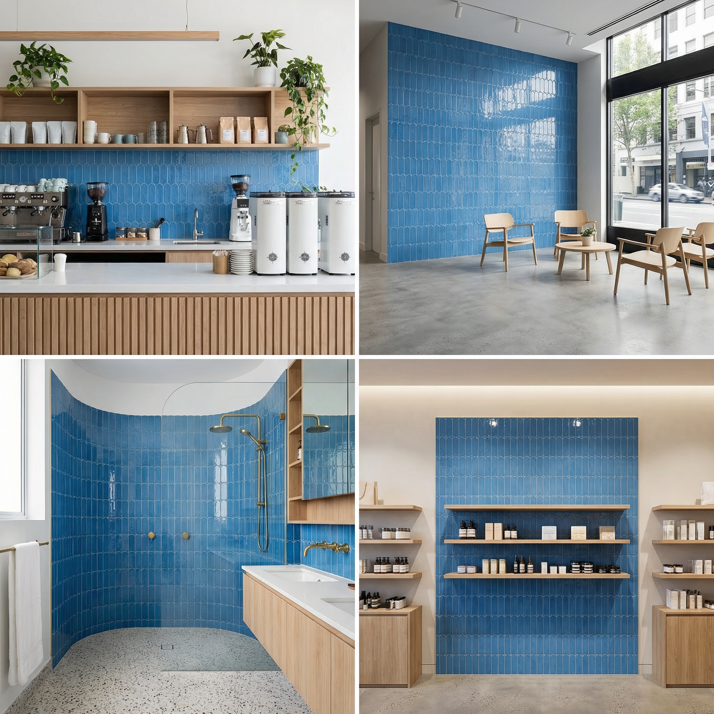 Feather Ceramic Tiles 90x308mm - Per Square Meter - Ice Blue Finish - YM930-14 - GR.Mosaic Decorative Pattern (View 3)