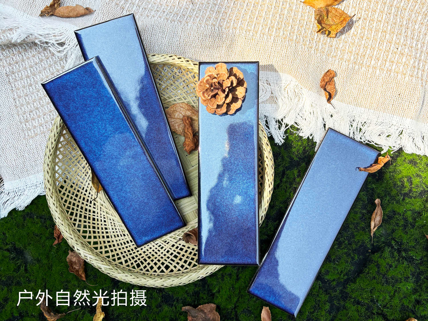 Ice Crack Kiln Change Ceramic Tiles 60x200mm - Per Square Meter - Blue Sky Gradient Finish - N-YB-62016