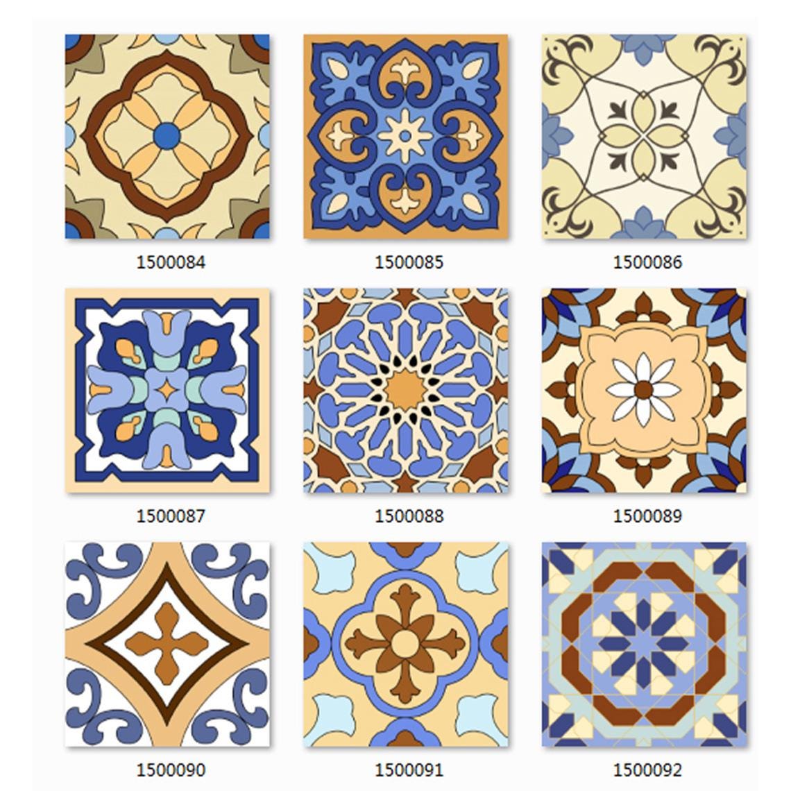 Handmade Floral Ceramic Tiles 15x15cm (6x6) - Glazed Art Nouveau Kitchen Backsplash & Wall Decor - GR.Mosaic Decorative Pattern (View 3)