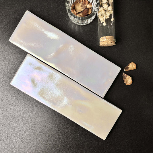 Iridescent Ceramic Tiles 65x200mm - Per Square Meter - Vibrant Rainbow Holographic Finish - NJ01HC