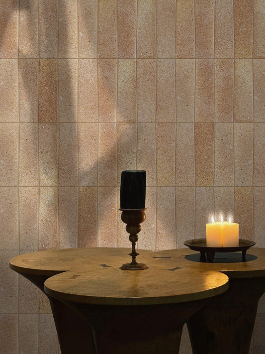 Trapezoidal Clay Brick Tiles 63x200mm - T-TTZ Series - Per Square Meter - Natural Sandy Beige Finish