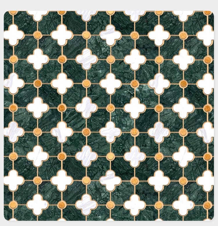 French Vintage Stone Plum Blossom Mosaic Tile Application - GR.Mosaic