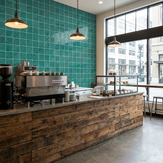 Ice Crack Ceramic Tiles 150x150mm - N-BL-15002 - Per Square Meter - Turquoise Green Crackle Glaze Finish