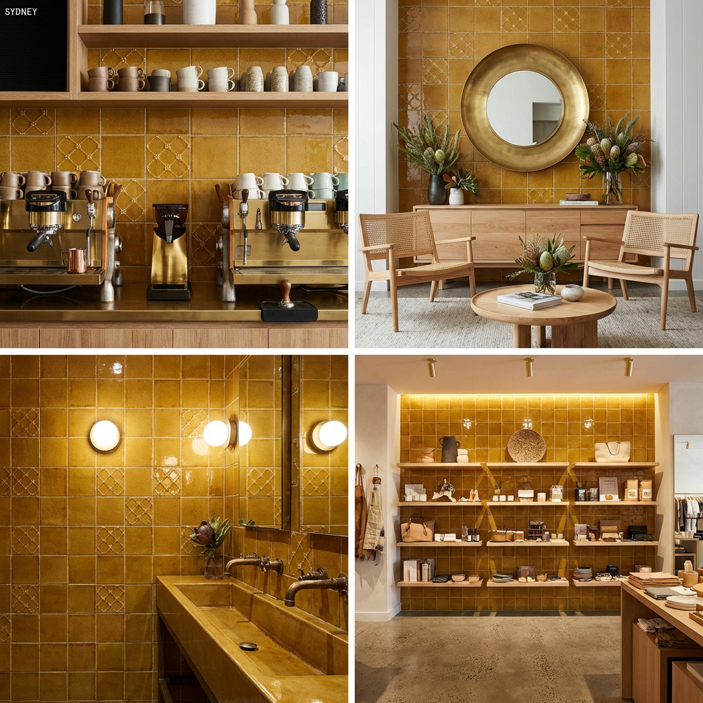 Ice Crack Ceramic Tiles 150x150mm - N-BL-1504M - Per Square Meter - Golden Amber Crackle Glaze Finish