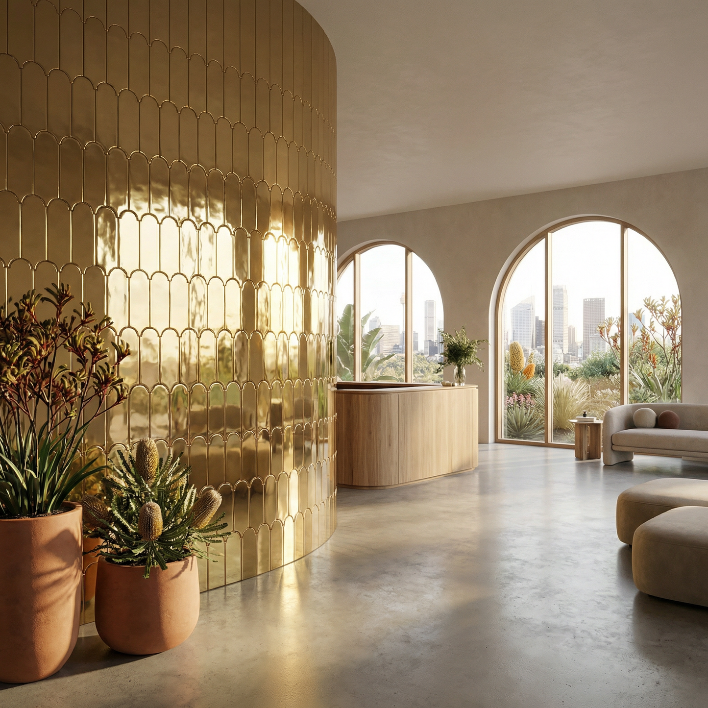 Feather Ceramic Tiles 90x308mm - Per Square Meter - Bright Gold Finish - YM930-16J - GR.Mosaic Decorative Pattern (View 3)