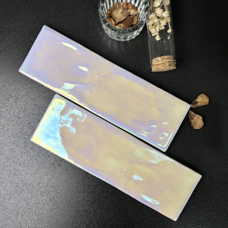 Vibrant Rainbow Iridescent Subway Tile