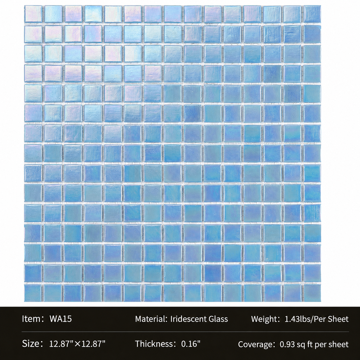 Iridescent Glass Mosaic Tiles – Pearl White Rainbow Shimmer