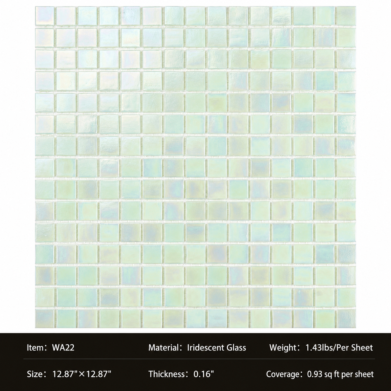 Iridescent Glass Mosaic Tiles – Pearl White Rainbow Shimmer