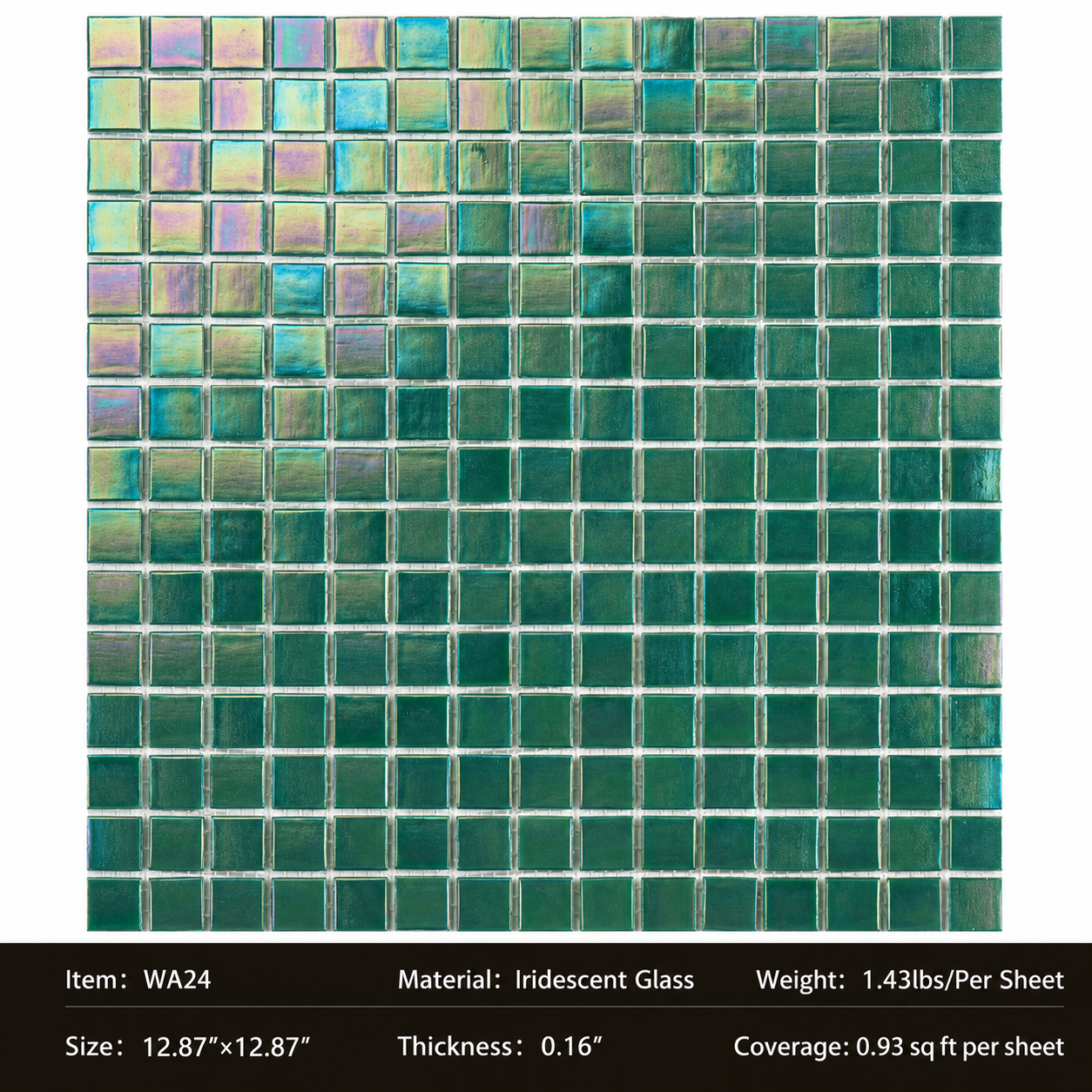 Iridescent Glass Mosaic Tiles – Pearl White Rainbow Shimmer