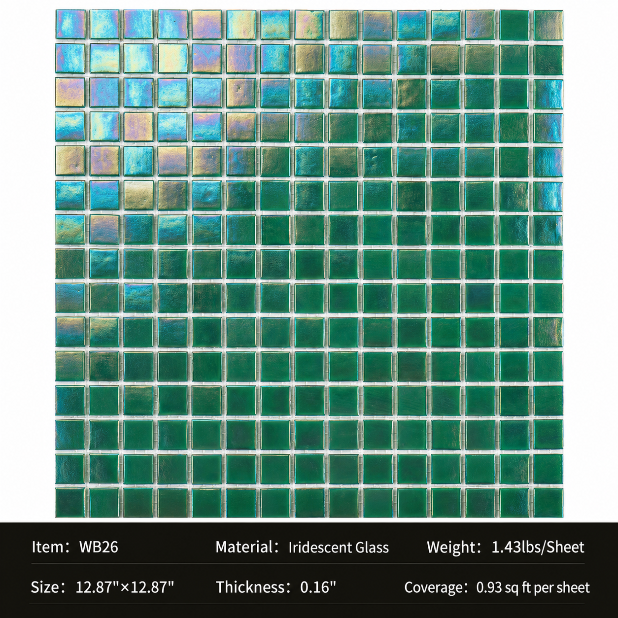 Iridescent Glass Mosaic Tiles – Pearl White Rainbow Shimmer