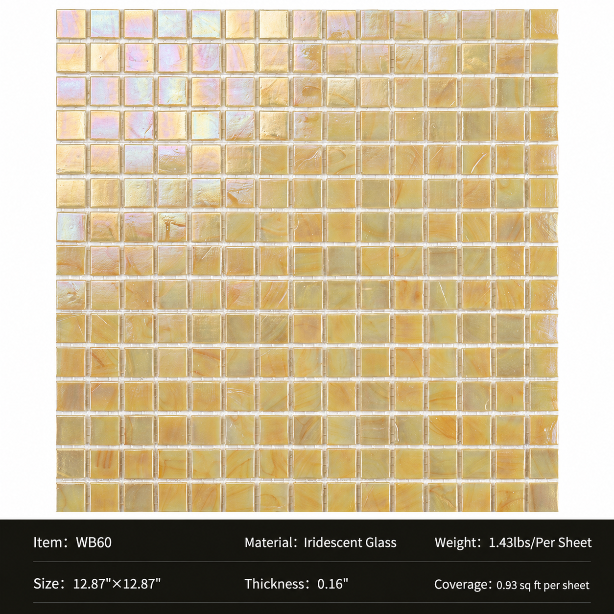 Iridescent Glass Mosaic Tiles – Pearl White Rainbow Shimmer
