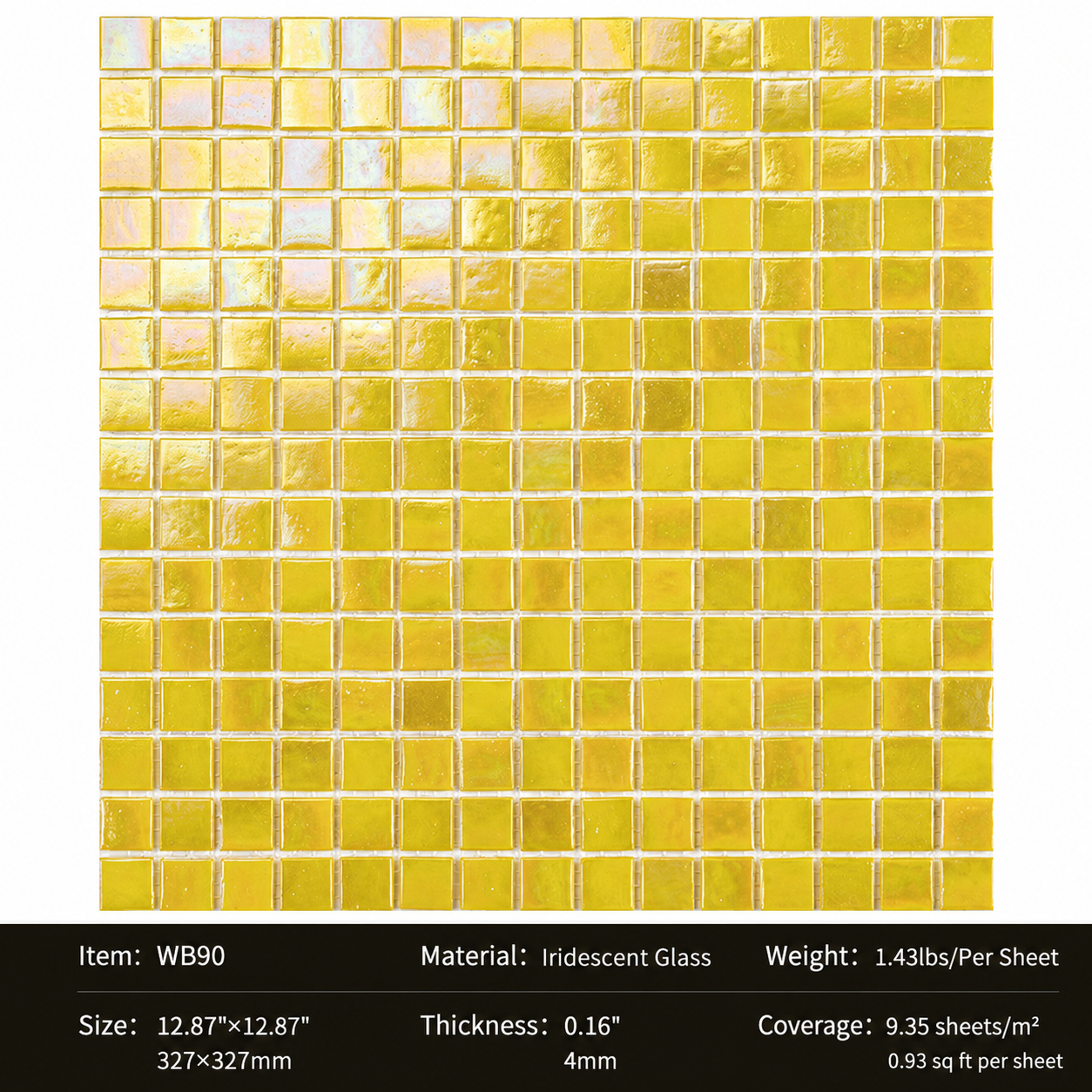 Iridescent Glass Mosaic Tiles – Pearl White Rainbow Shimmer