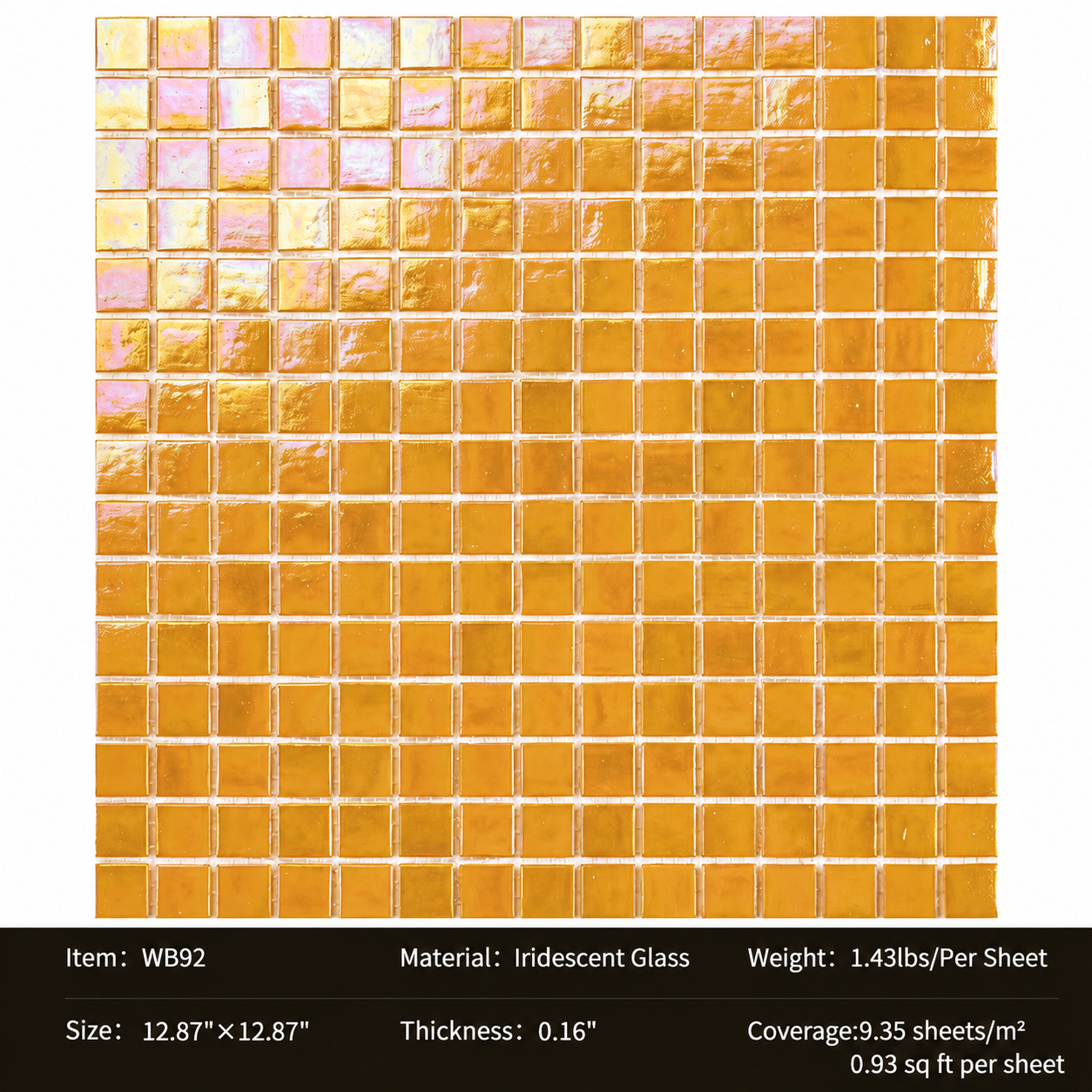 Iridescent Glass Mosaic Tiles – Pearl White Rainbow Shimmer