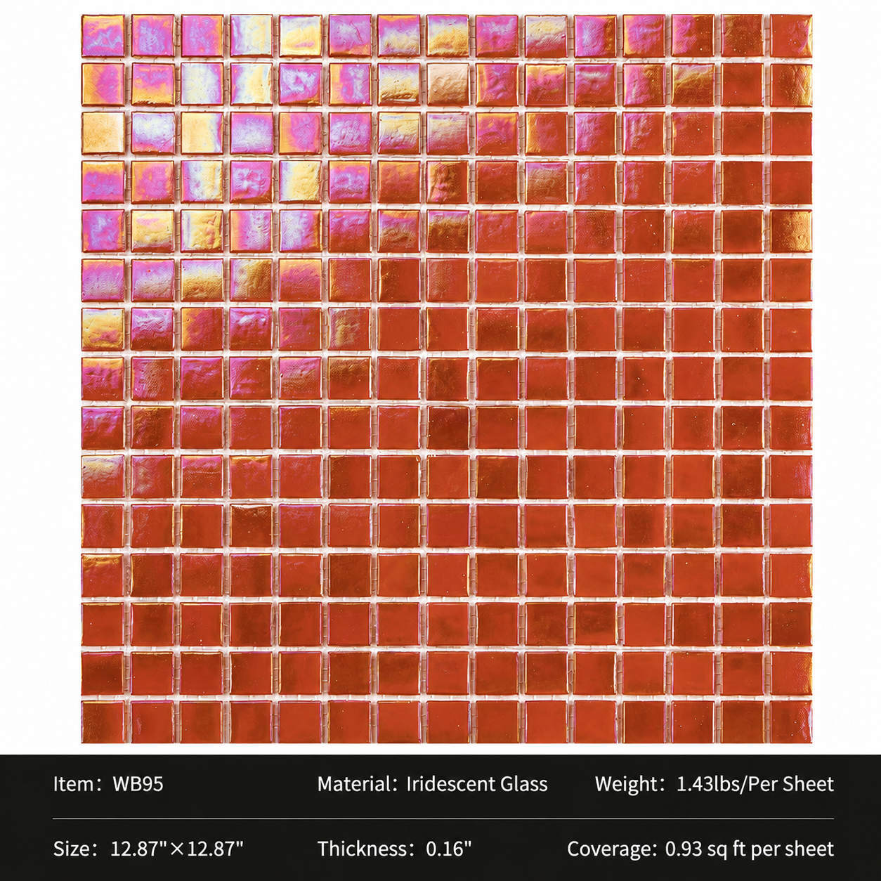 Iridescent Glass Mosaic Tiles – Pearl White Rainbow Shimmer