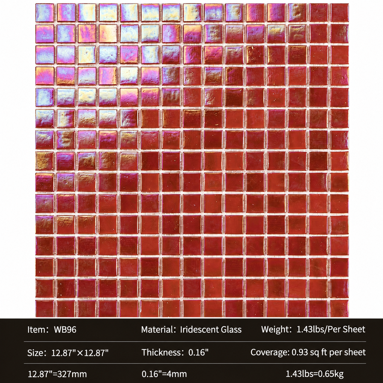 Iridescent Glass Mosaic Tiles – Pearl White Rainbow Shimmer