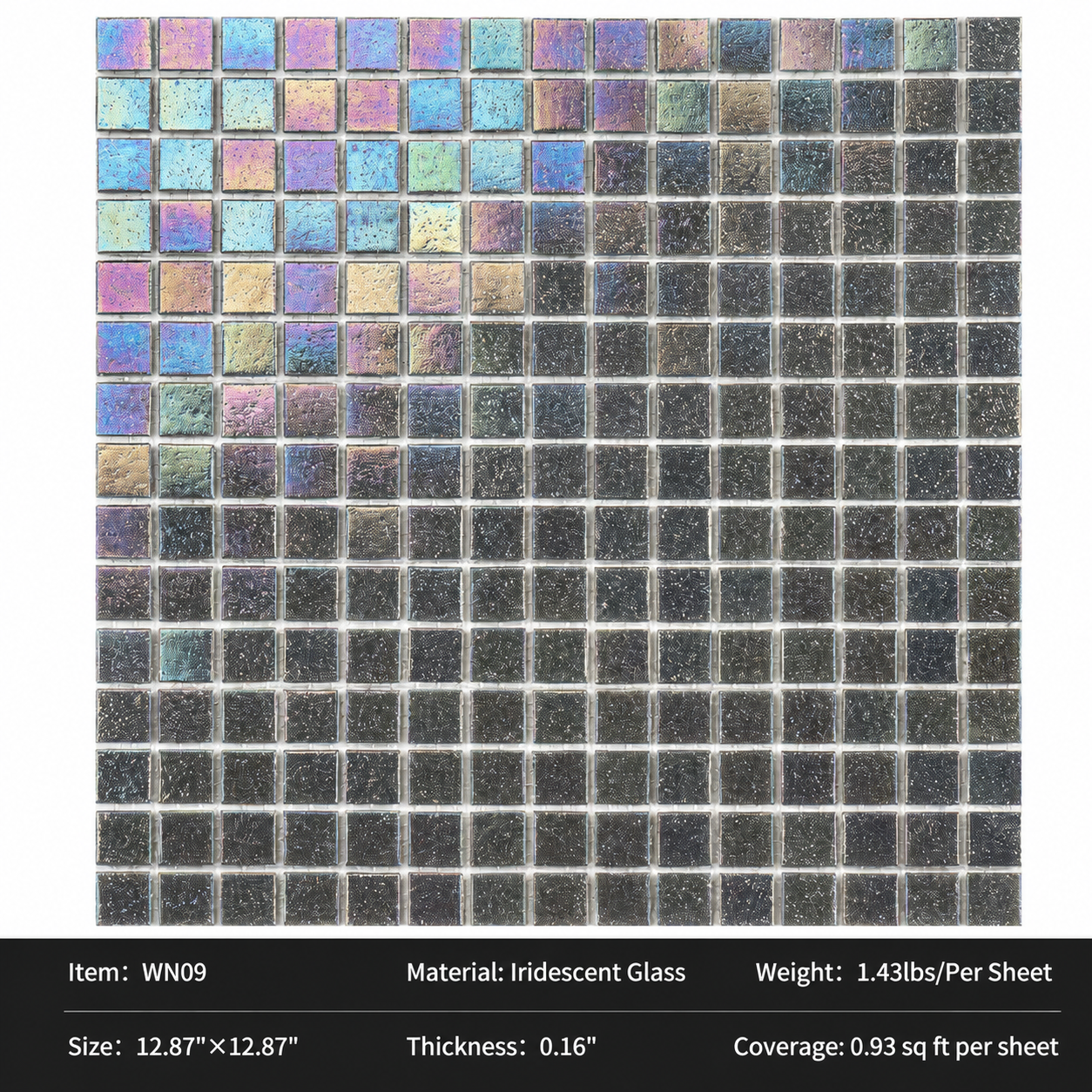 Iridescent Glass Mosaic Tiles – Pearl White Rainbow Shimmer