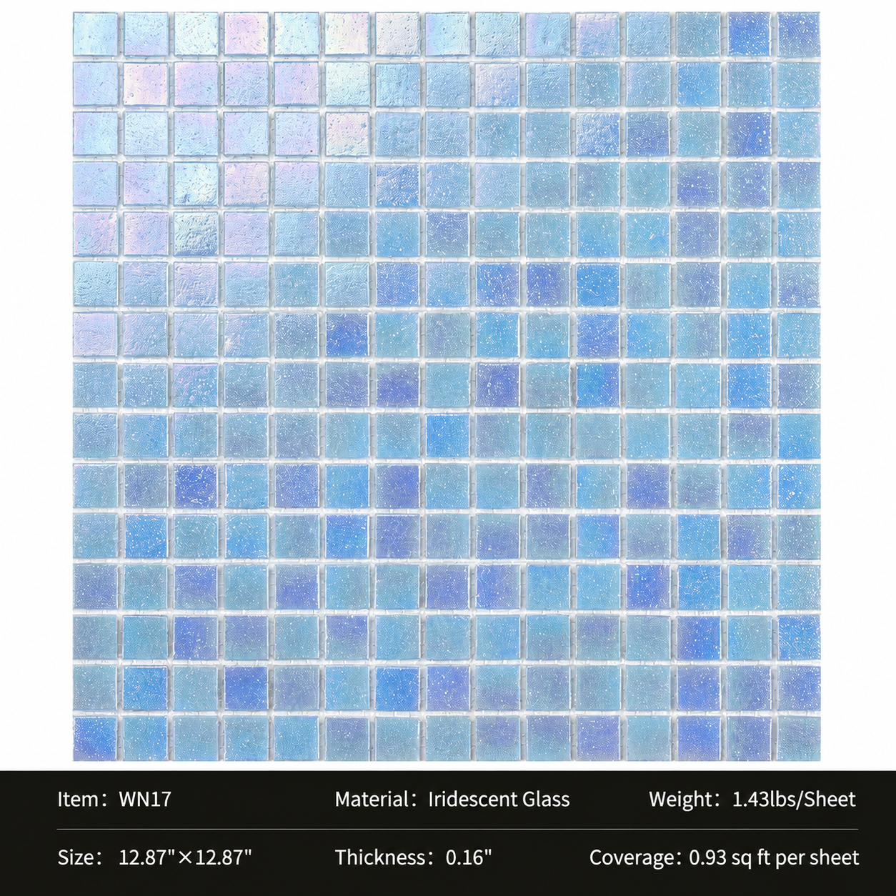 Iridescent Glass Mosaic Tiles – Pearl White Rainbow Shimmer