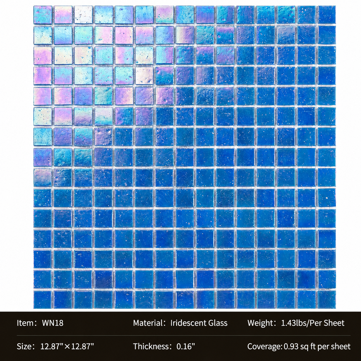 Iridescent Glass Mosaic Tiles – Pearl White Rainbow Shimmer