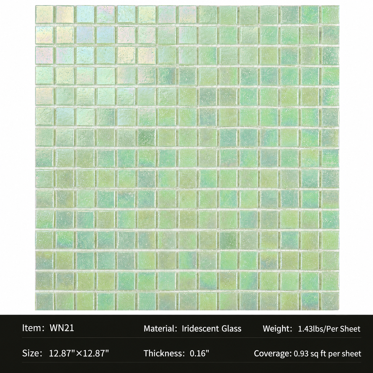 Iridescent Glass Mosaic Tiles – Pearl White Rainbow Shimmer