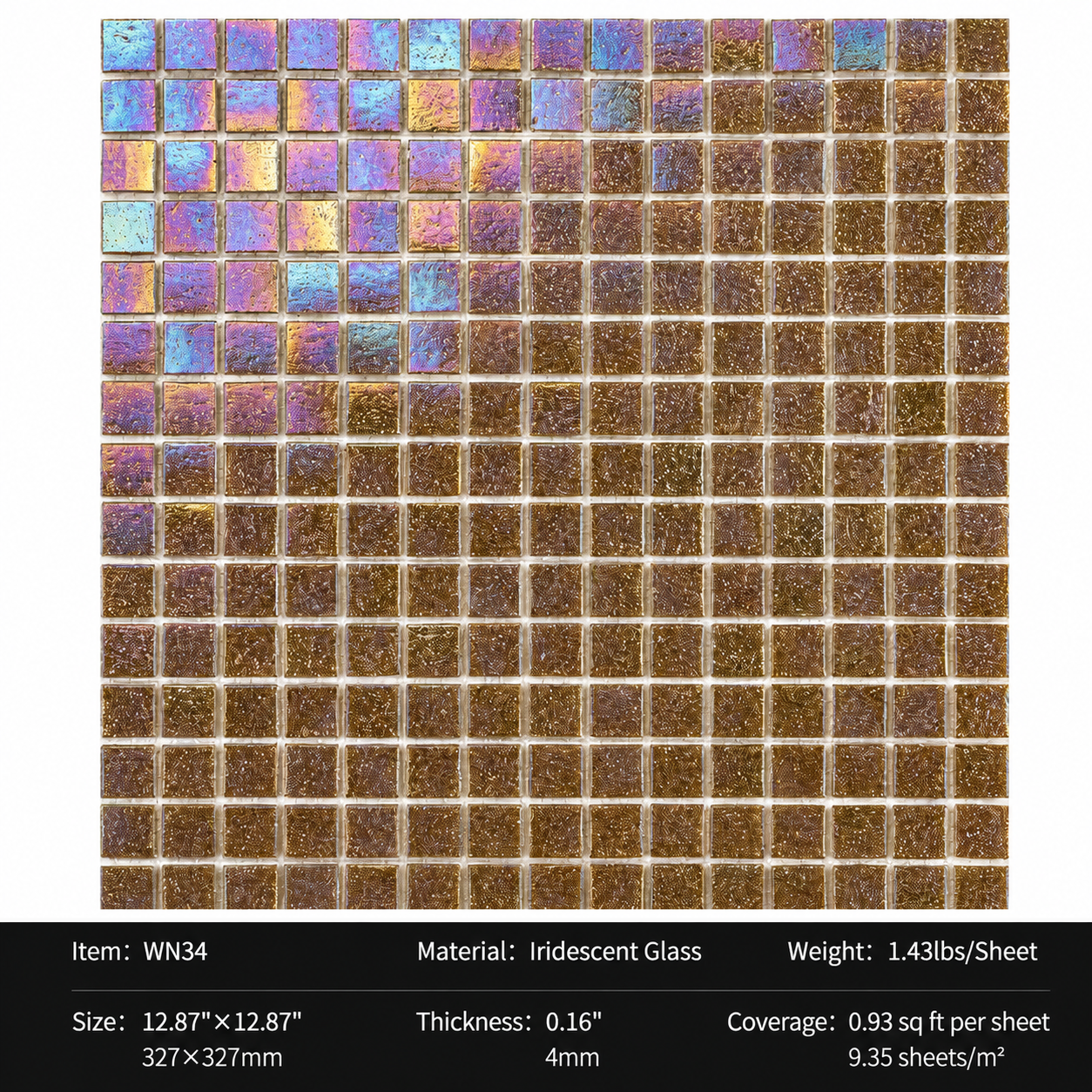 Iridescent Glass Mosaic Tiles – Pearl White Rainbow Shimmer