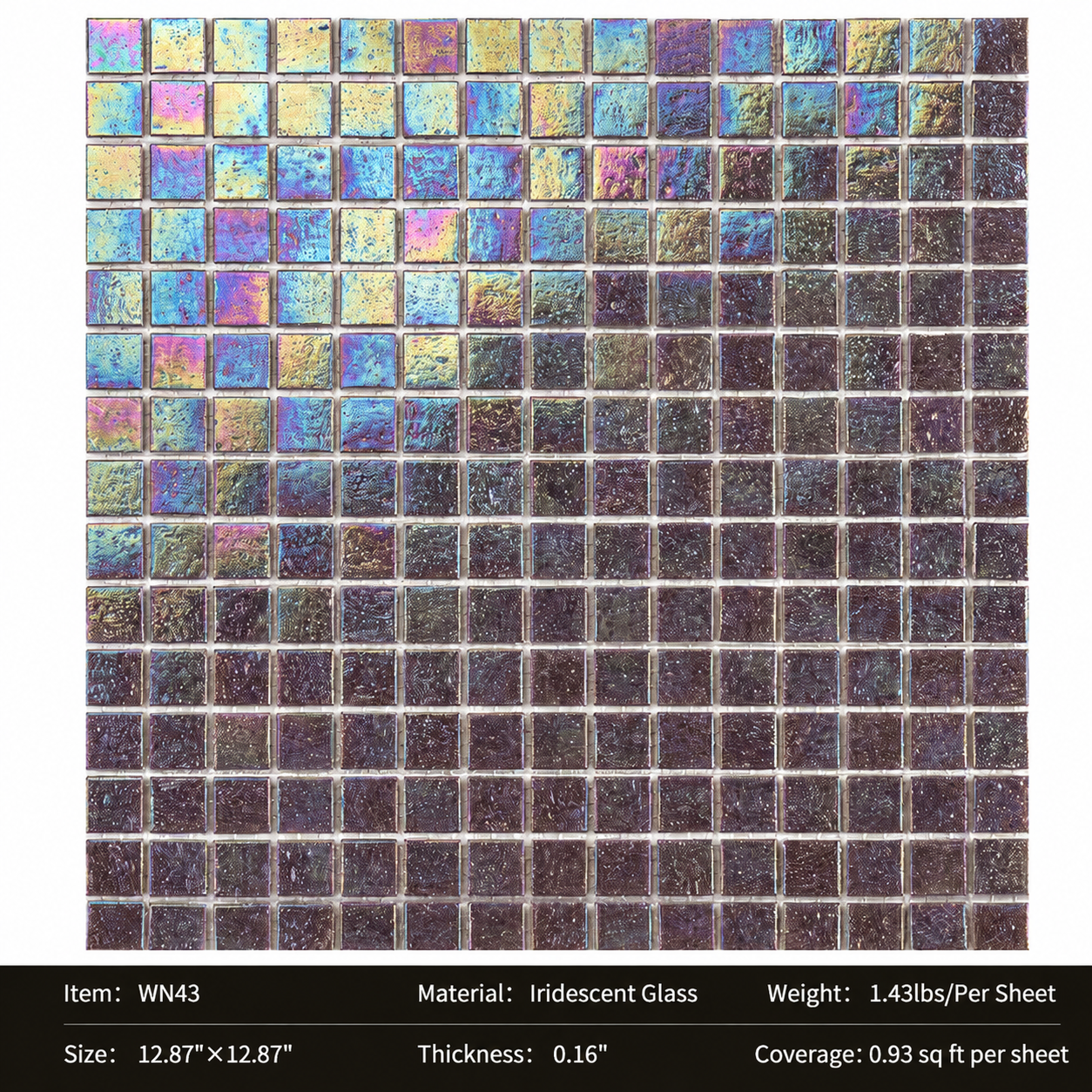 Iridescent Glass Mosaic Tiles – Pearl White Rainbow Shimmer
