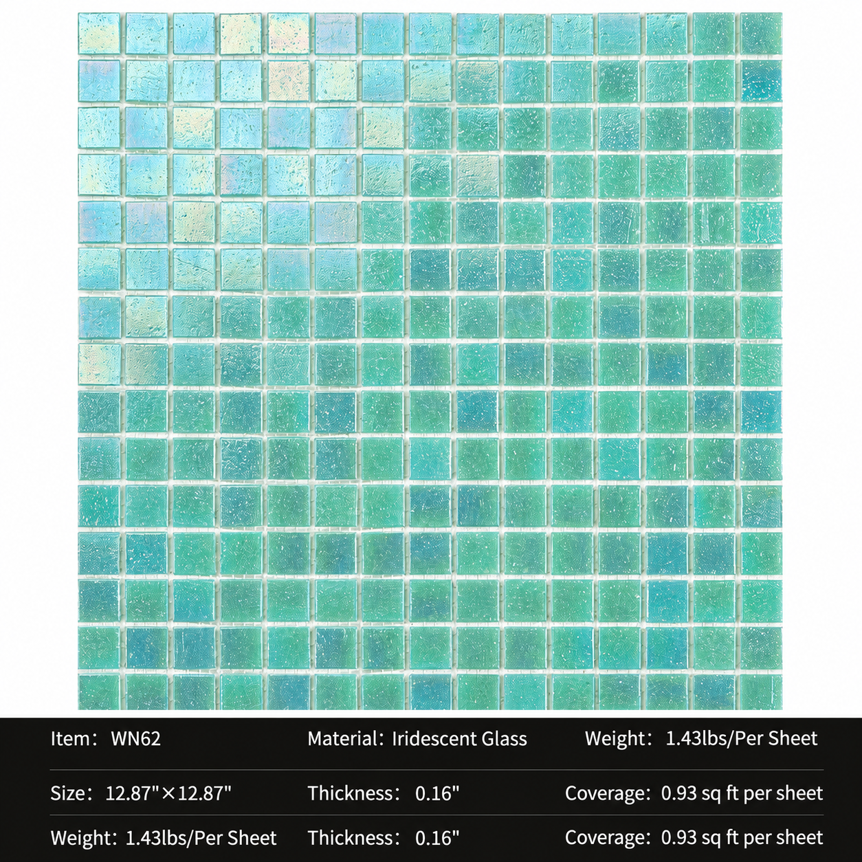 Iridescent Glass Mosaic Tiles – Pearl White Rainbow Shimmer