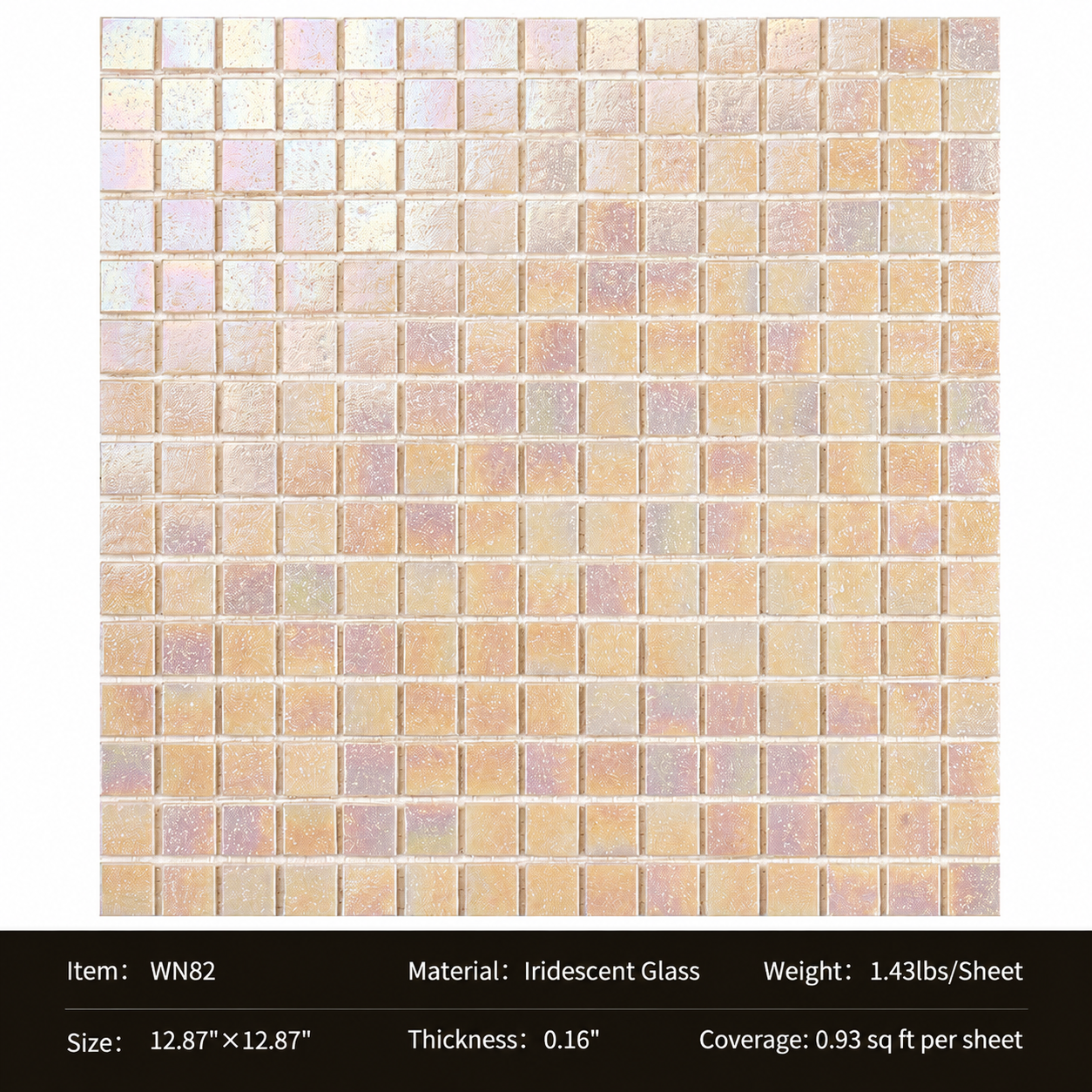 Iridescent Glass Mosaic Tiles – Pearl White Rainbow Shimmer