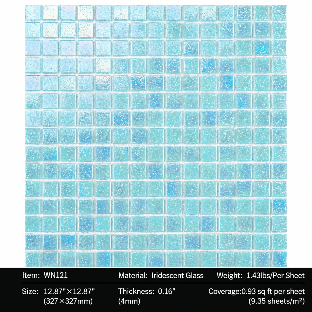 Iridescent Glass Mosaic Tiles – Pearl White Rainbow Shimmer