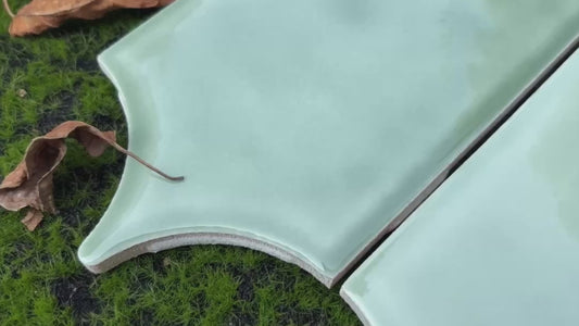 Feather Ceramic Tiles 90x308mm - Per Square Meter - Green Blue Gradient Finish - YM930-05