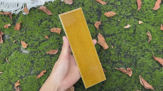 Ice Crack Kiln Change Ceramic Tiles 60x200mm - Per Square Meter - Golden Yellow Textured Finish - N-BL-62007