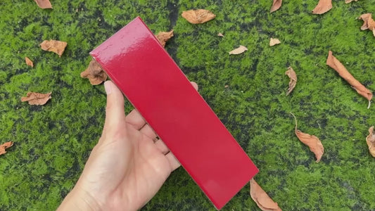 Ice Crack Kiln Change Ceramic Tiles 60x200mm - Per Square Meter - Vibrant Red Glossy Finish - N-YB-65013