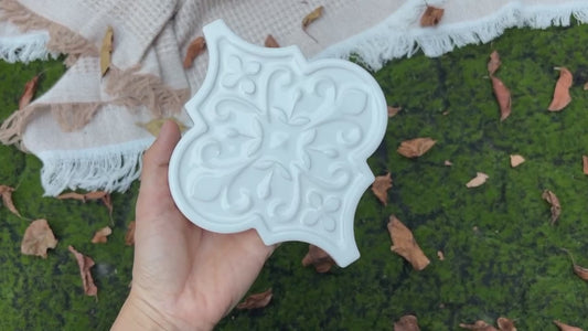 Moroccan Lantern Ceramic Tiles 150x175mm - N-DL-157503 - Per Square Meter - Pure White Glossy Finish
