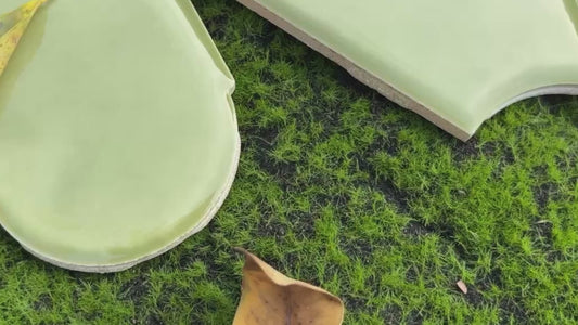 Feather Ceramic Tiles 90x308mm - Per Square Meter - Green Finish - YM930-03