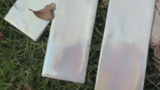 Iridescent Ceramic Tiles 65x200mm - Per Square Meter - Vibrant Rainbow Holographic Finish - NJ01HC